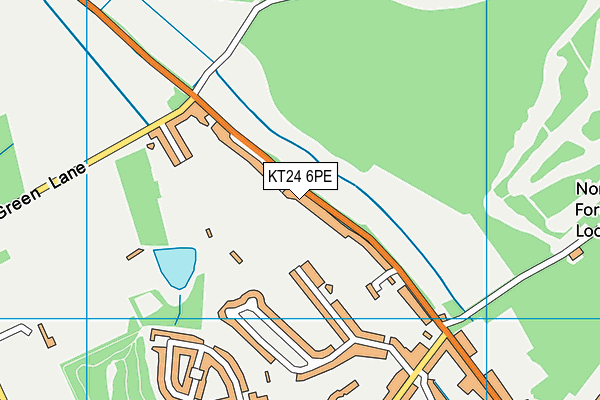 KT24 6PE map - OS VectorMap District (Ordnance Survey) KT24 6PE map - OS VectorMap District (Ordnance Survey)