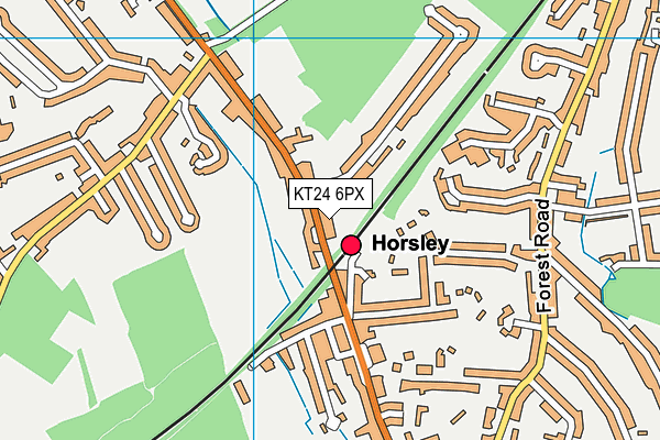 KT24 6PX map - OS VectorMap District (Ordnance Survey) KT24 6PX map - OS VectorMap District (Ordnance Survey)
