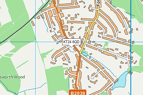 KT24 6QD map - OS VectorMap District (Ordnance Survey) KT24 6QD map - OS VectorMap District (Ordnance Survey)