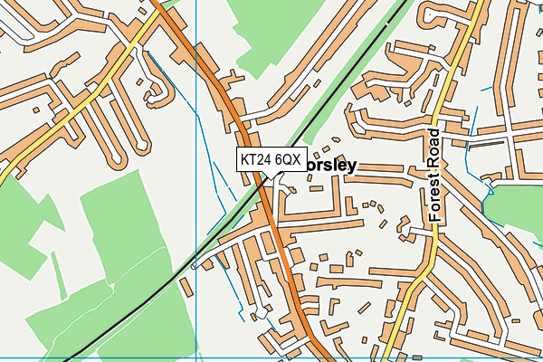 KT24 6QX map - OS VectorMap District (Ordnance Survey) KT24 6QX map - OS VectorMap District (Ordnance Survey)