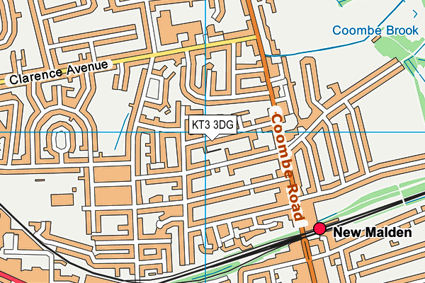 KT3 3DG map - OS VectorMap District (Ordnance Survey) KT3 3DG map - OS VectorMap District (Ordnance Survey)