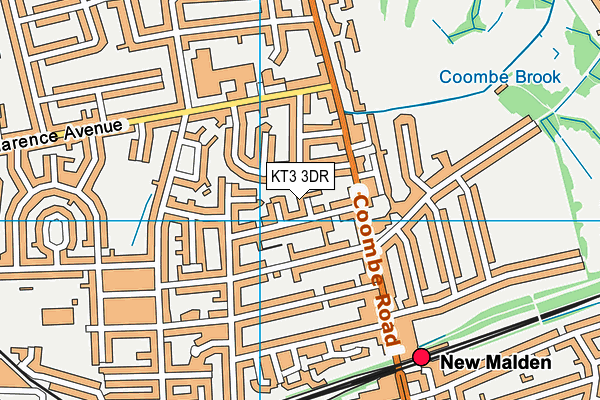KT3 3DR map - OS VectorMap District (Ordnance Survey) KT3 3DR map - OS VectorMap District (Ordnance Survey)