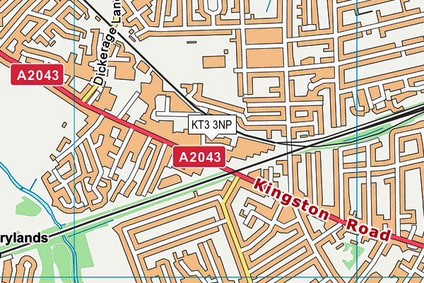 KT3 3NP map - OS VectorMap District (Ordnance Survey) KT3 3NP map - OS VectorMap District (Ordnance Survey)