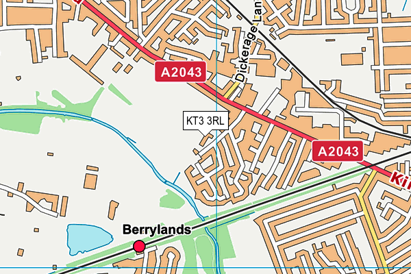 KT3 3RL map - OS VectorMap District (Ordnance Survey) KT3 3RL map - OS VectorMap District (Ordnance Survey)
