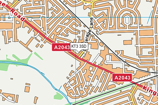 KT3 3SD map - OS VectorMap District (Ordnance Survey) KT3 3SD map - OS VectorMap District (Ordnance Survey)