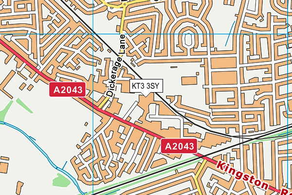 KT3 3SY map - OS VectorMap District (Ordnance Survey) KT3 3SY map - OS VectorMap District (Ordnance Survey)