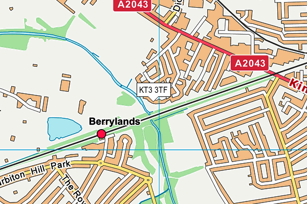KT3 3TF map - OS VectorMap District (Ordnance Survey) KT3 3TF map - OS VectorMap District (Ordnance Survey)