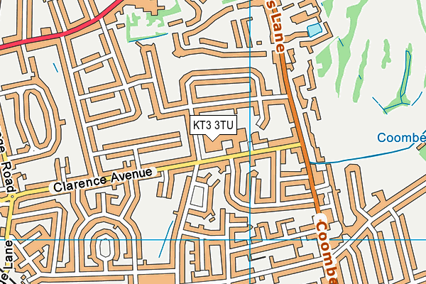 KT3 3TU map - OS VectorMap District (Ordnance Survey) KT3 3TU map - OS VectorMap District (Ordnance Survey)