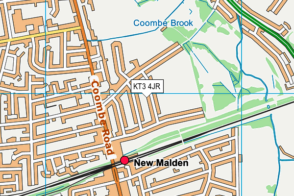 KT3 4JR map - OS VectorMap District (Ordnance Survey) KT3 4JR map - OS VectorMap District (Ordnance Survey)