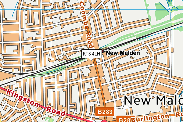 KT3 4LH map - OS VectorMap District (Ordnance Survey) KT3 4LH map - OS VectorMap District (Ordnance Survey)