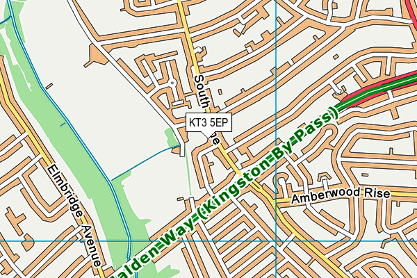 KT3 5EP map - OS VectorMap District (Ordnance Survey) KT3 5EP map - OS VectorMap District (Ordnance Survey)