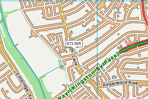 KT3 5ER map - OS VectorMap District (Ordnance Survey) KT3 5ER map - OS VectorMap District (Ordnance Survey)
