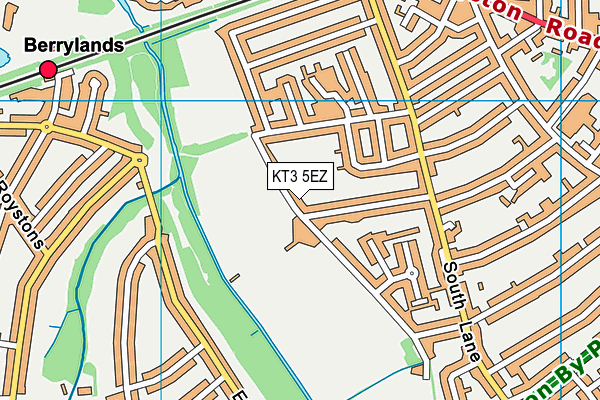 KT3 5EZ map - OS VectorMap District (Ordnance Survey) KT3 5EZ map - OS VectorMap District (Ordnance Survey)