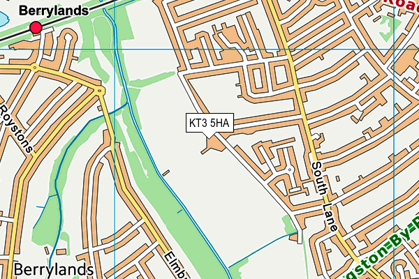 KT3 5HA map - OS VectorMap District (Ordnance Survey) KT3 5HA map - OS VectorMap District (Ordnance Survey)