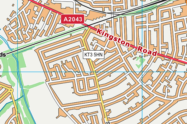 KT3 5HN map - OS VectorMap District (Ordnance Survey) KT3 5HN map - OS VectorMap District (Ordnance Survey)