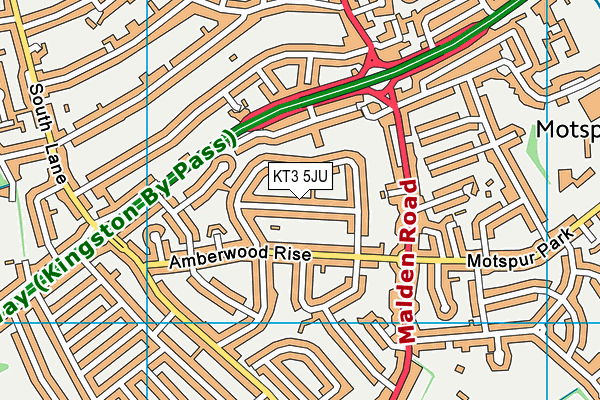 KT3 5JU map - OS VectorMap District (Ordnance Survey) KT3 5JU map - OS VectorMap District (Ordnance Survey)