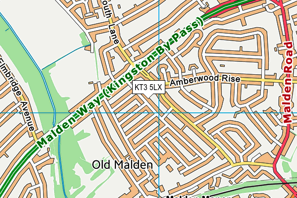 KT3 5LX map - OS VectorMap District (Ordnance Survey) KT3 5LX map - OS VectorMap District (Ordnance Survey)