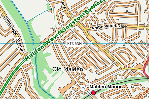 KT3 5NH map - OS VectorMap District (Ordnance Survey) KT3 5NH map - OS VectorMap District (Ordnance Survey)