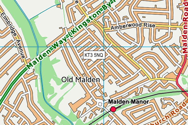 KT3 5NQ map - OS VectorMap District (Ordnance Survey) KT3 5NQ map - OS VectorMap District (Ordnance Survey)