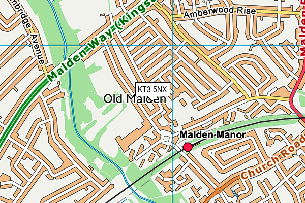 KT3 5NX map - OS VectorMap District (Ordnance Survey) KT3 5NX map - OS VectorMap District (Ordnance Survey)