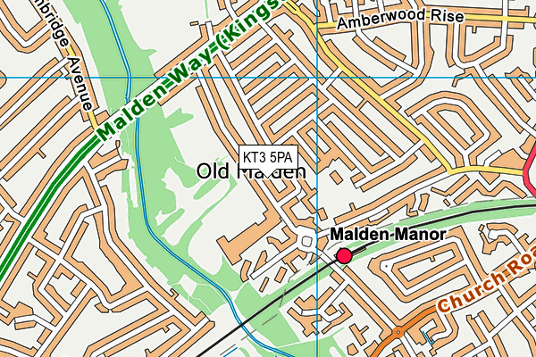 KT3 5PA map - OS VectorMap District (Ordnance Survey) KT3 5PA map - OS VectorMap District (Ordnance Survey)