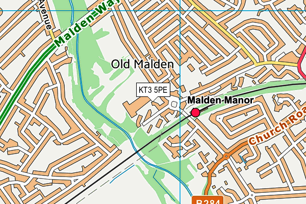 KT3 5PE map - OS VectorMap District (Ordnance Survey) KT3 5PE map - OS VectorMap District (Ordnance Survey)