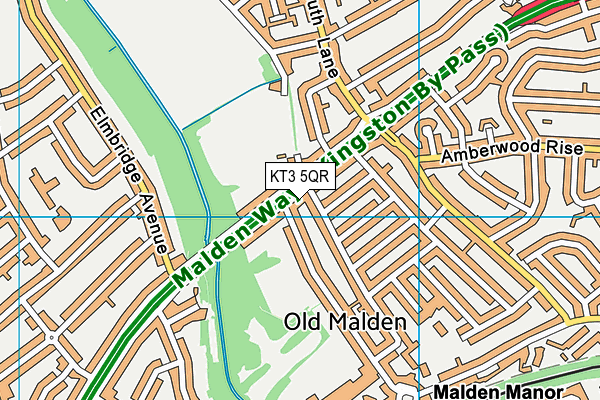 KT3 5QR map - OS VectorMap District (Ordnance Survey) KT3 5QR map - OS VectorMap District (Ordnance Survey)