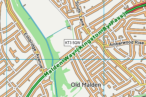 KT3 5QW map - OS VectorMap District (Ordnance Survey) KT3 5QW map - OS VectorMap District (Ordnance Survey)