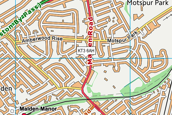 KT3 6AH map - OS VectorMap District (Ordnance Survey) KT3 6AH map - OS VectorMap District (Ordnance Survey)
