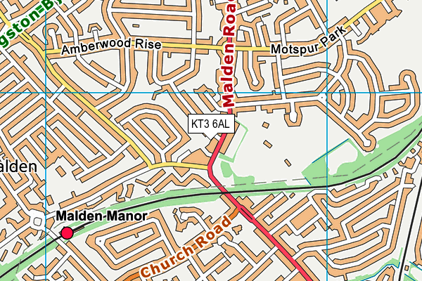 KT3 6AL map - OS VectorMap District (Ordnance Survey) KT3 6AL map - OS VectorMap District (Ordnance Survey)