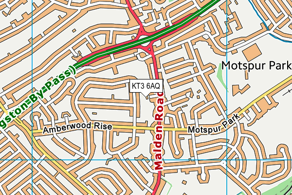 KT3 6AQ map - OS VectorMap District (Ordnance Survey) KT3 6AQ map - OS VectorMap District (Ordnance Survey)