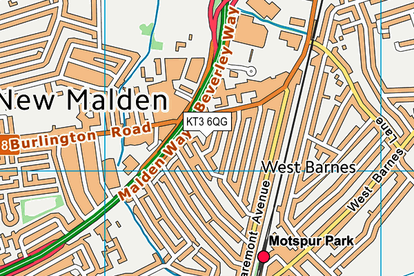 KT3 6QG map - OS VectorMap District (Ordnance Survey) KT3 6QG map - OS VectorMap District (Ordnance Survey)