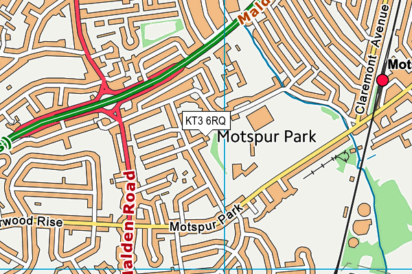 KT3 6RQ map - OS VectorMap District (Ordnance Survey) KT3 6RQ map - OS VectorMap District (Ordnance Survey)