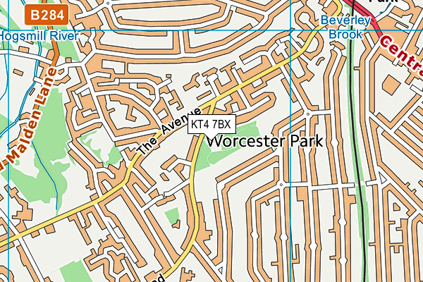 KT4 7BX map - OS VectorMap District (Ordnance Survey) KT4 7BX map - OS VectorMap District (Ordnance Survey)