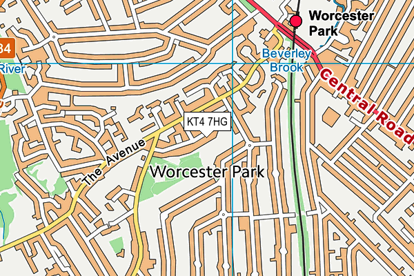KT4 7HG map - OS VectorMap District (Ordnance Survey) KT4 7HG map - OS VectorMap District (Ordnance Survey)