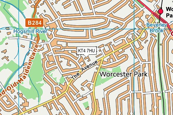 KT4 7HU map - OS VectorMap District (Ordnance Survey) KT4 7HU map - OS VectorMap District (Ordnance Survey)