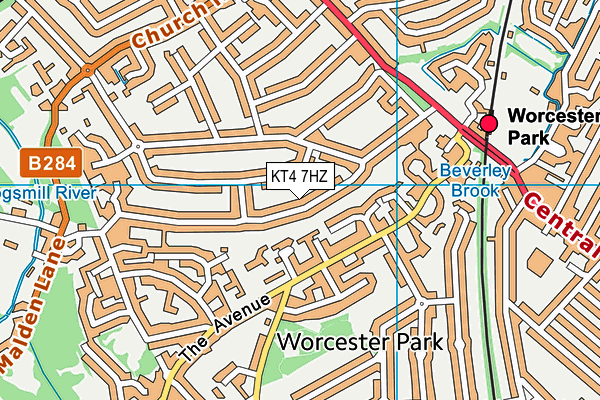 KT4 7HZ map - OS VectorMap District (Ordnance Survey) KT4 7HZ map - OS VectorMap District (Ordnance Survey)