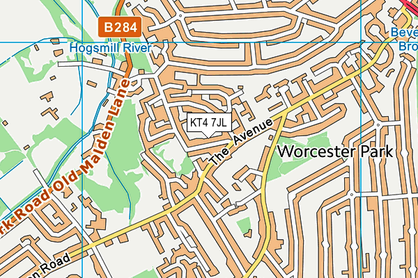 KT4 7JL map - OS VectorMap District (Ordnance Survey) KT4 7JL map - OS VectorMap District (Ordnance Survey)