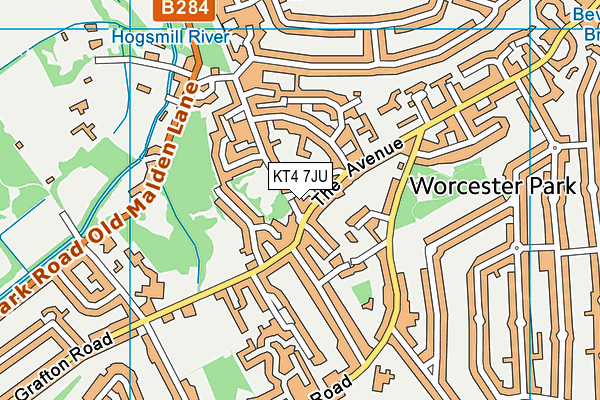 KT4 7JU map - OS VectorMap District (Ordnance Survey) KT4 7JU map - OS VectorMap District (Ordnance Survey)
