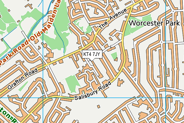 KT4 7JY map - OS VectorMap District (Ordnance Survey) KT4 7JY map - OS VectorMap District (Ordnance Survey)
