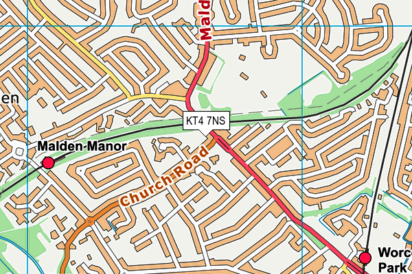 KT4 7NS map - OS VectorMap District (Ordnance Survey) KT4 7NS map - OS VectorMap District (Ordnance Survey)