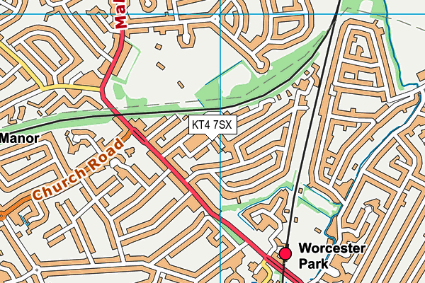 KT4 7SX map - OS VectorMap District (Ordnance Survey) KT4 7SX map - OS VectorMap District (Ordnance Survey)