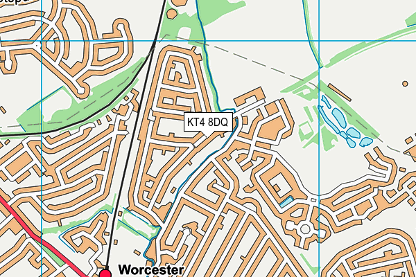 KT4 8DQ map - OS VectorMap District (Ordnance Survey)