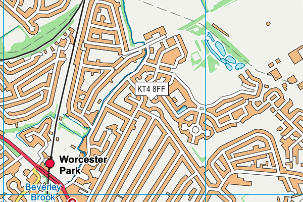 KT4 8FF map - OS VectorMap District (Ordnance Survey) KT4 8FF map - OS VectorMap District (Ordnance Survey)