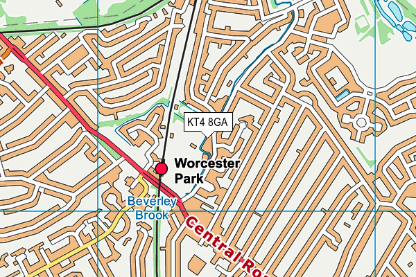 KT4 8GA map - OS VectorMap District (Ordnance Survey) KT4 8GA map - OS VectorMap District (Ordnance Survey)