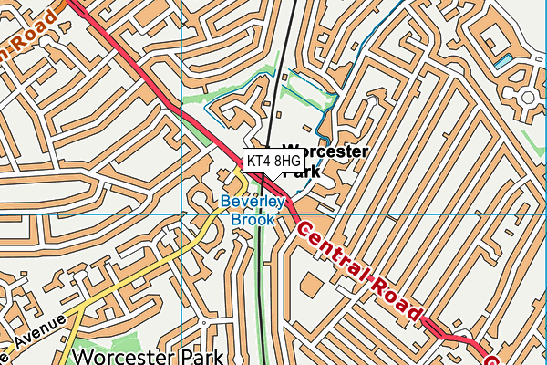 KT4 8HG map - OS VectorMap District (Ordnance Survey) KT4 8HG map - OS VectorMap District (Ordnance Survey)
