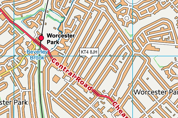 KT4 8JH map - OS VectorMap District (Ordnance Survey) KT4 8JH map - OS VectorMap District (Ordnance Survey)