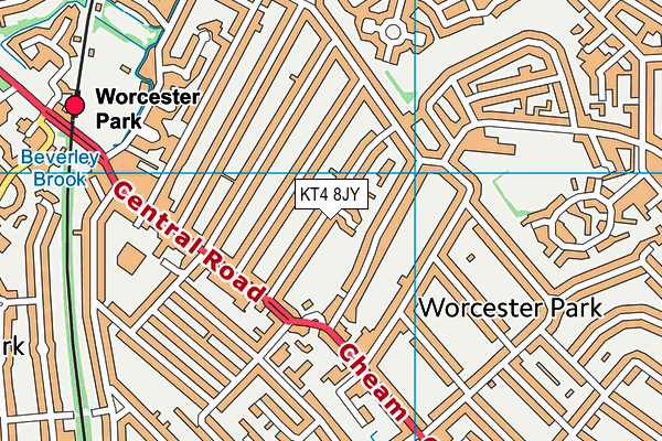 KT4 8JY map - OS VectorMap District (Ordnance Survey) KT4 8JY map - OS VectorMap District (Ordnance Survey)
