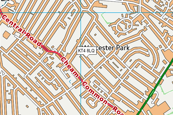 KT4 8LQ map - OS VectorMap District (Ordnance Survey) KT4 8LQ map - OS VectorMap District (Ordnance Survey)