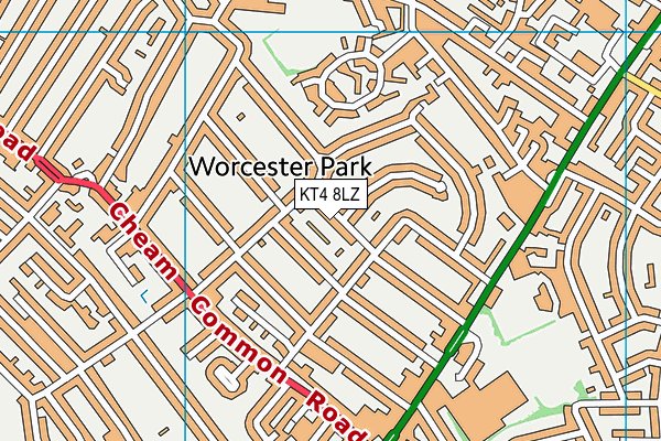 KT4 8LZ map - OS VectorMap District (Ordnance Survey) KT4 8LZ map - OS VectorMap District (Ordnance Survey)